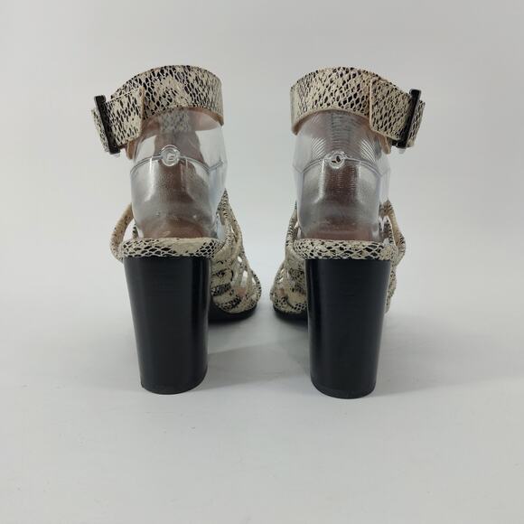 Vionic Sami Heeled Sandals White Snakeskin Womens Size 7 - Picture 12 of 14